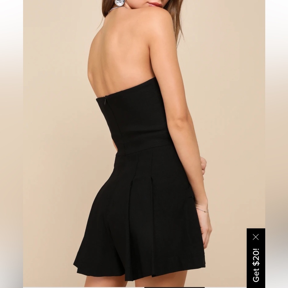 Lulu's Unique Charisma Black Pleated Strapless No… - image 4